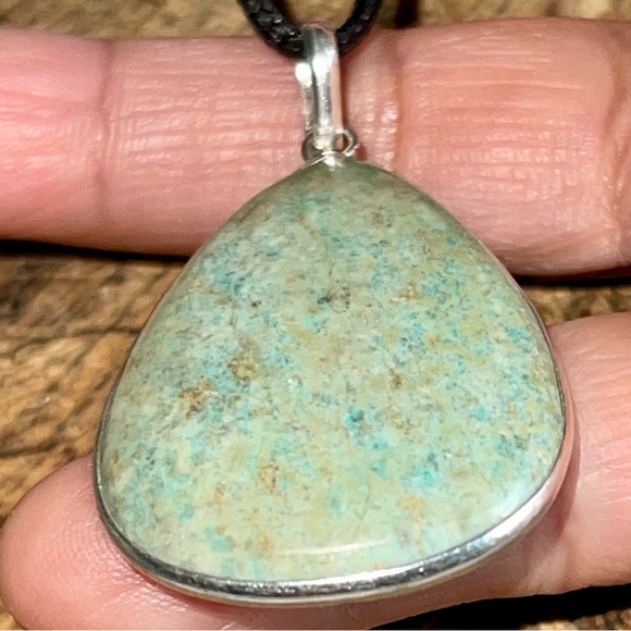 Phoenix Stone Chrysocolla Pendant 2” - Picture 1 of 14